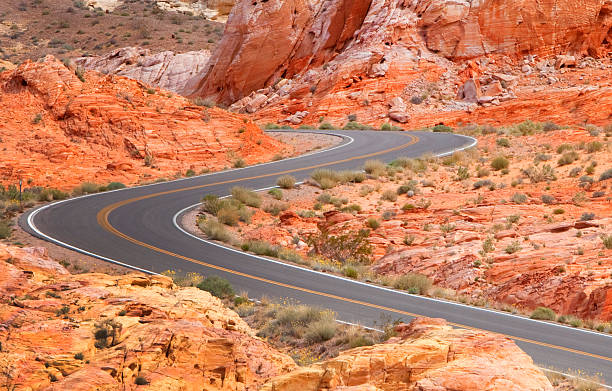 USA  Nevada, Valley of fire national park, curvy roadway