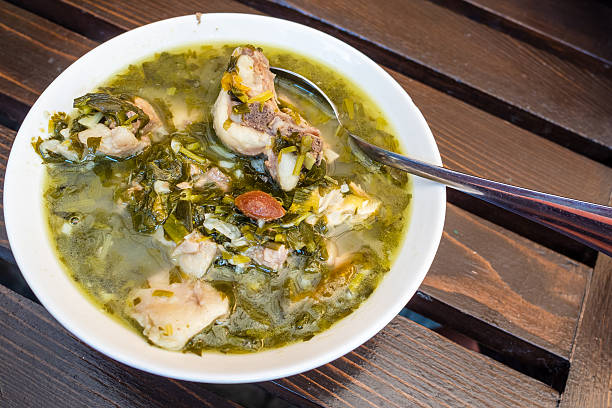 istock traditional Georgian Chakapuli stew in bowl 2246230228