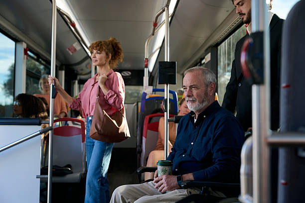 istock Diverse passengers traveling by public bus during commute 2246230633