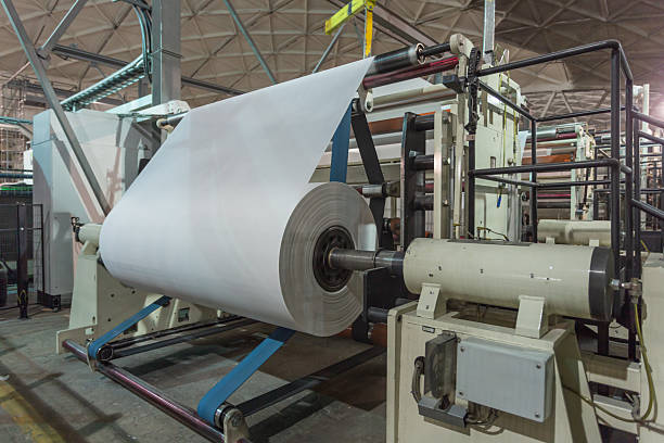 istock Jumbo rolls in a paper factory workshop. 2246231068