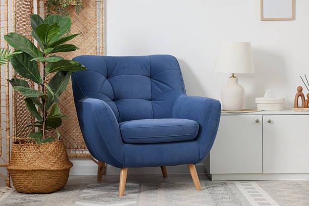istock Comfortable blue armchair in living room. Interior design 2246233880