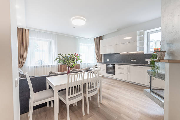 istock Modern Home Open Concept Kitchen and Dining Area with Natural Lighting 2246240143