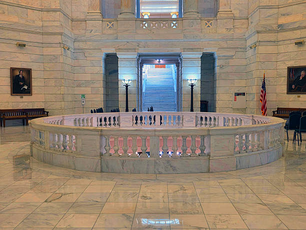 The House of Representatives Chamber in the South Carolina State House in Columbia, South Carolina, USA on a sunny day.