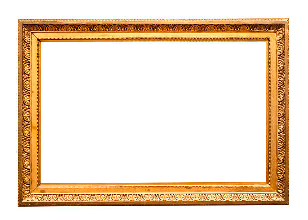 istock used long horizontal wooden golden painting frame 2246241729