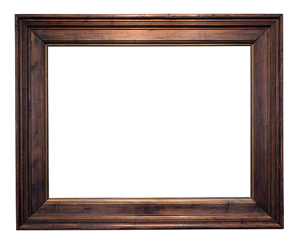 istock retro flat dark brown wooden painting frame cutout 2246241809