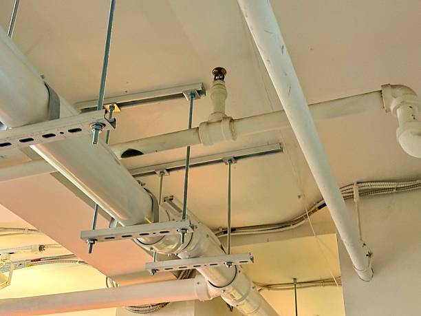 istock Plumbing rough-in pipe in commercial building 2246242205