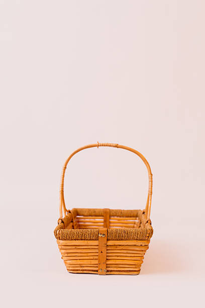 Closeup of a basket on a white background