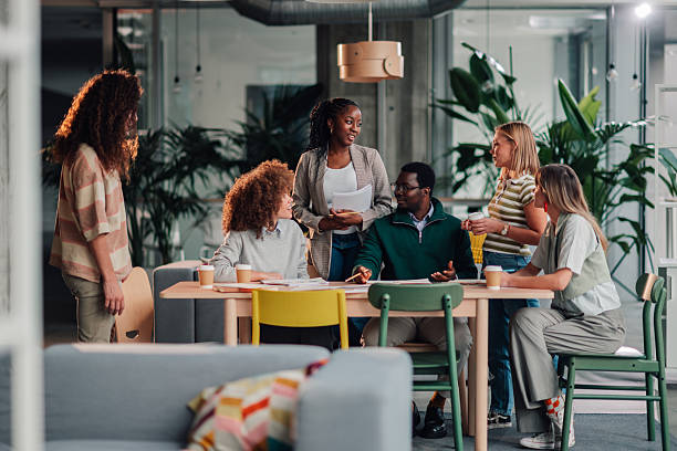istock Diverse business team collaborating during office meeting 2246251296