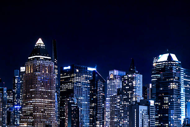 New York City from above at night time. Photographed on 6/8/2024