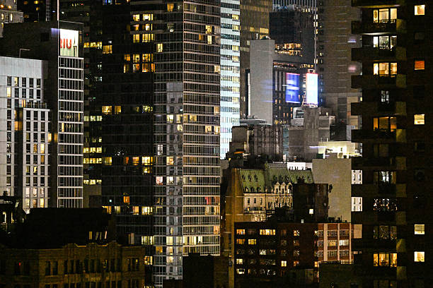 New York City from above at night time. Photographed on 6/8/2024