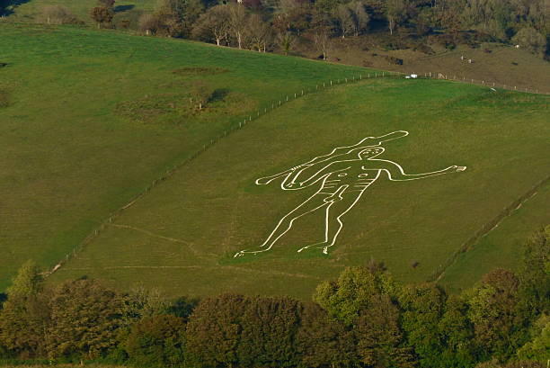 The Abbas Giant is designed of chalk on a hillside in rural southern England.