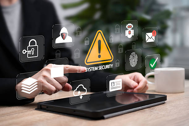 istock System Security Cyber Update Concept, Businesswoman Reviewing Security Systems, Protecting Against Scammers, Secure Login, Data Account Protection, Hacker Defence, Finger print, Identity verification 2246267841