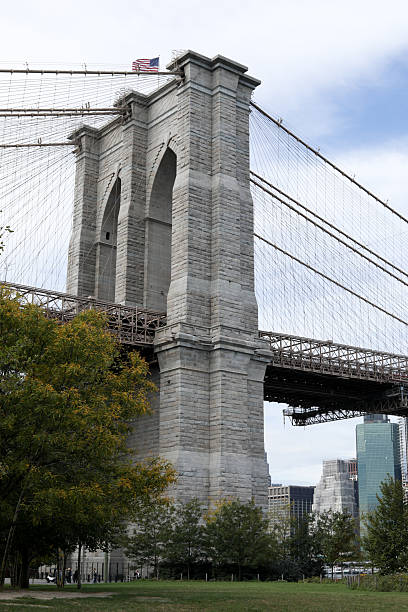 istock Brooklyn Bridge with leaves just starting to turn during fall 2246269619