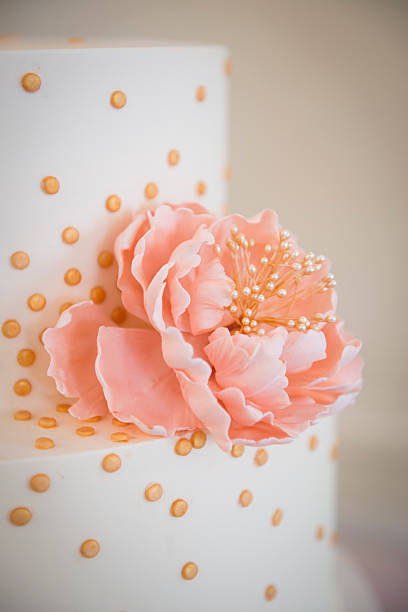 istock Elegant White Cake with Pink Sugar Flower 2246270295
