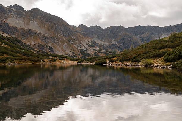 Mountain Lake with Reflections and Rugged Peaks in Zakopane, Lesser Poland Voivodeship, Poland