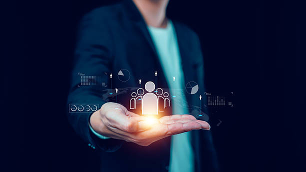 istock Customer Relationship Management, Businessman hand holding global customer service network technology 2246275360