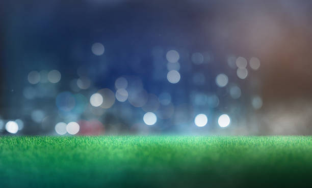 istock Green soccer field, bright spotlights, 2246278345