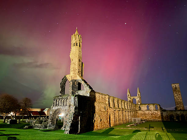 istock Aurora Borealis Over Cathedral Ruins, St Andrews, Scotland 2246279534