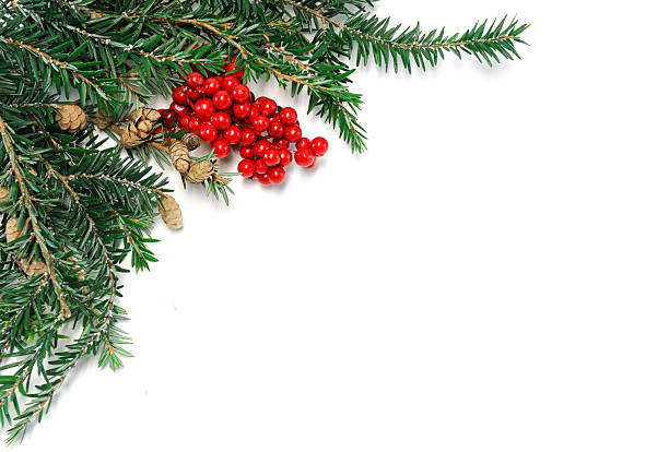 istock Christmas decoration on corner of white background 2246285916