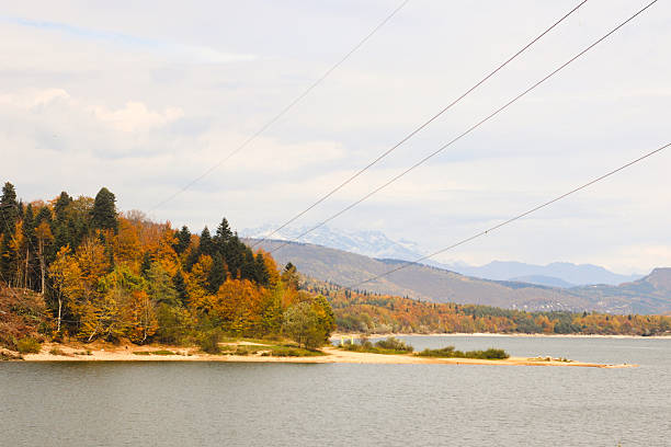 Autumn forest on Lake Shaori, Racha, Georgia