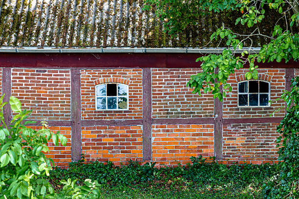 Old Watermill Bricks Building Structure Exterior in Rural Village