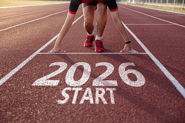 istock Young man ready to run preparing for 2026 goals. 2246301429