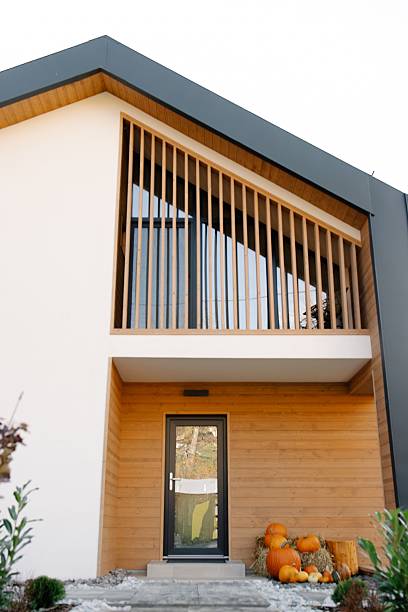 istock Modern house entrance with autumn decor. 2246303948