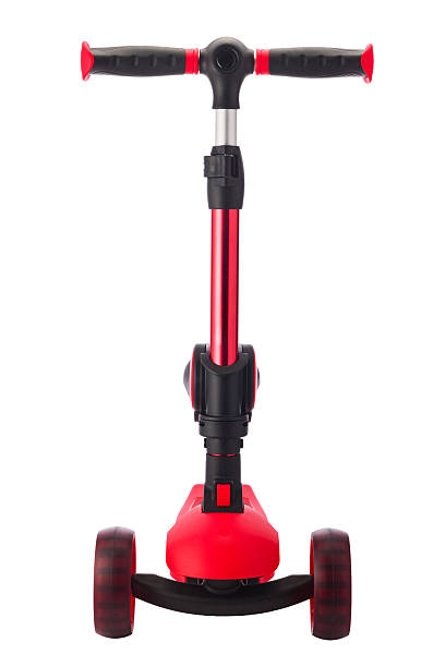 istock Red Kick Scooter With Adjustable Handlebar, Three-Wheel Design, And Sturdy Deck For Kids 2246304479