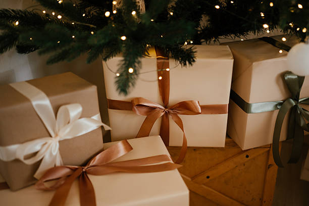 istock Christmas Gifts Under Festive Decorated Christmas Tree 2246305983