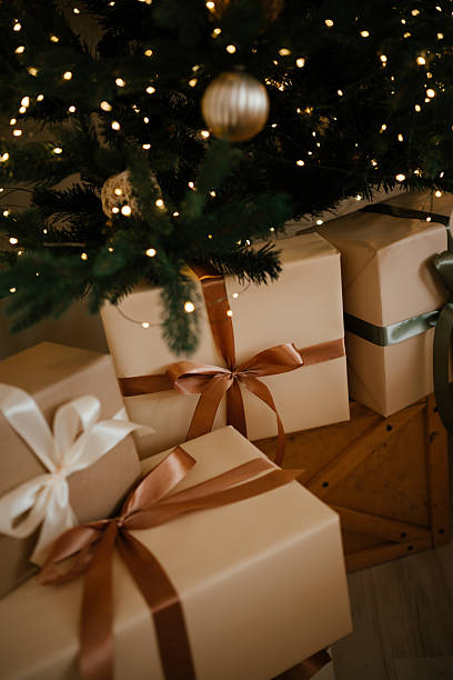 istock Christmas Gifts Under Festive Decorated Christmas Tree 2246306278