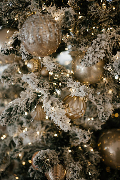 istock Elegant Christmas Tree with Ornaments and Snowy Branches 2246306501