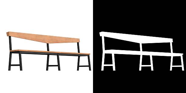 3D rendering illustration of a minimalist wooden hallway bench