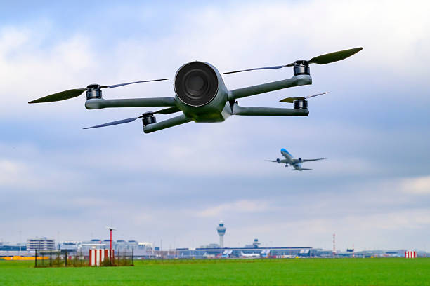 istock Drone flying at an airport restricted airspace 2246317331