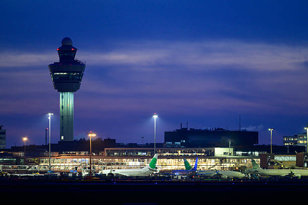 istock Schiphol Amsterdam airport evening view 2246317482