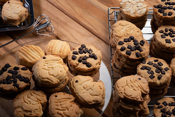 istock Cookie with chocolate chips crumbly butter shortbread rustic bakery dessert on wooden table, warm aroma and cozy mood invite sweet break and gentle joy in afternoon light 2246319329