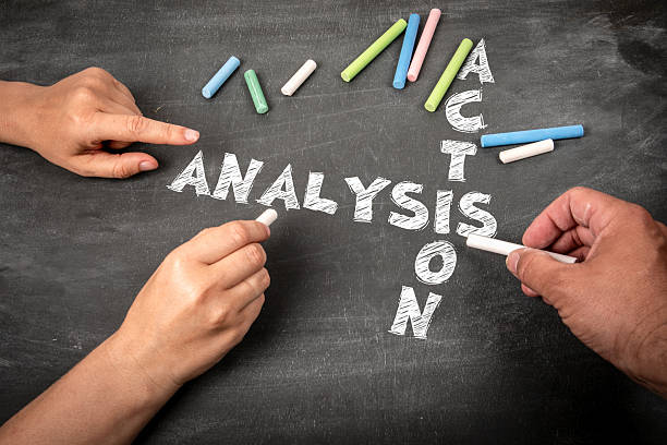 istock Analysis and Action Concept Written with Chalk on Blackboard by Two People 2246320202