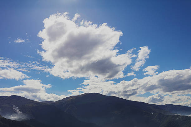 Copy space summer blue sky and white clouds abstract background