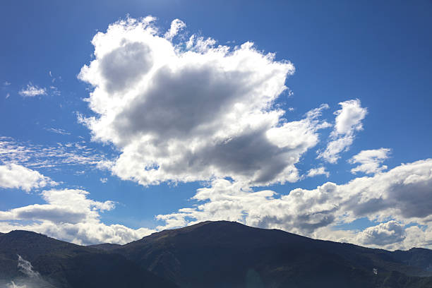 Copy space summer blue sky and white clouds abstract background