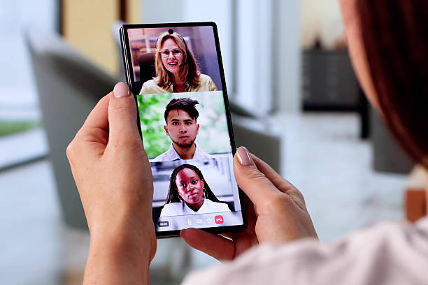 istock Female HR Manager Leading Remote Webinar Via Cell Phone 2246331098
