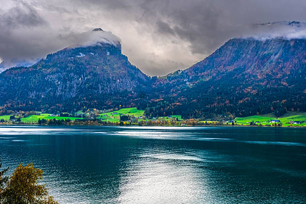 Lake Wolfgangsee from St. Wolfgang in Austria