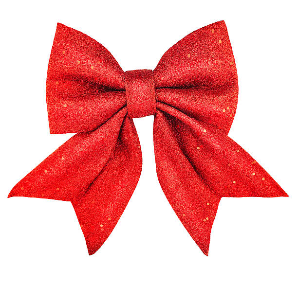 istock Red Christmas gift bow isolated on white background. 2246334252