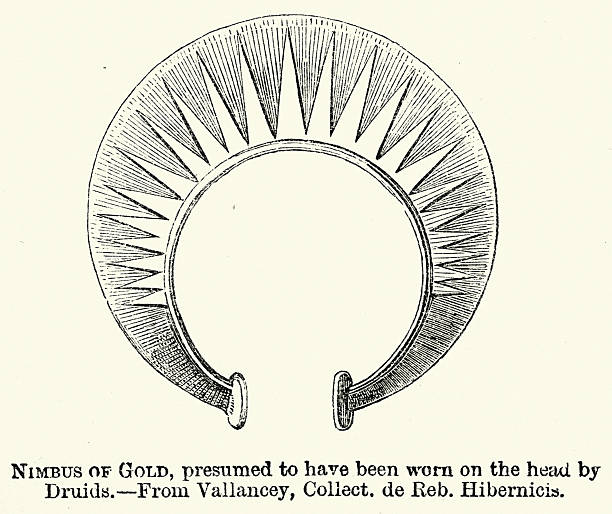 Ancient Druidism, Nimbus of Gold, Vintage illustration, 19th Century, Victorian