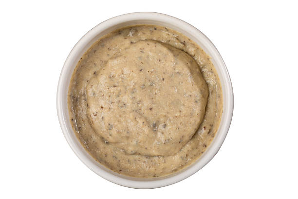 istock Truffle mashed potatoes in white bowl, isolated on white background with clipping path. 2246339455