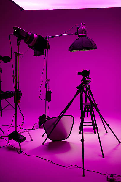 istock Modern LED studio lights and set for commercial video and photography use. 2246340375