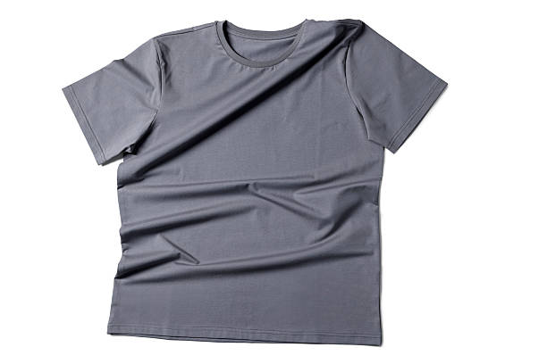 istock Grey t-shirt on white background, top view 2246343417