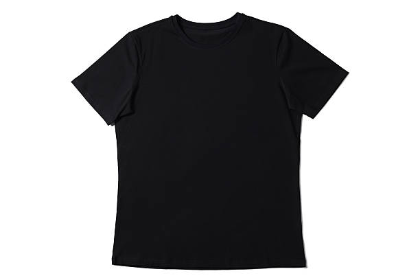 istock Black t-shirt on white background, top view. Mockup for design 2246343469