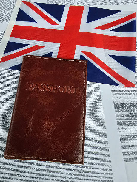 istock British passport resting on a newspaper with a UK flag background concept 2246347113