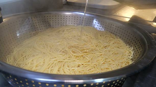 istock Boiling spaghetti noodles actively submerged in foamy white water 2246350516