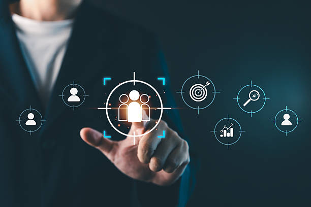 istock Businessman touching virtual target audience icon, digital marketing strategy concept showing customer segmentation, data analytics, and business targeting for online marketing success 2246350601