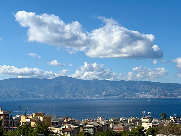 Strait of Messina,  ferry boat , sea ,Reggio Calabria, Messina , Sicily,,south of Italy,